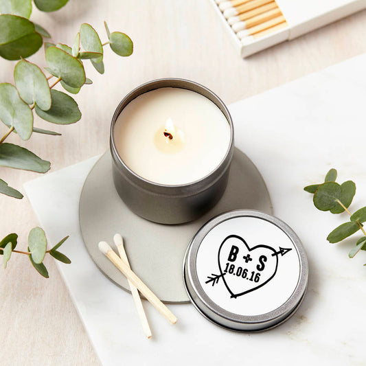 Personalised Love Heart Candle