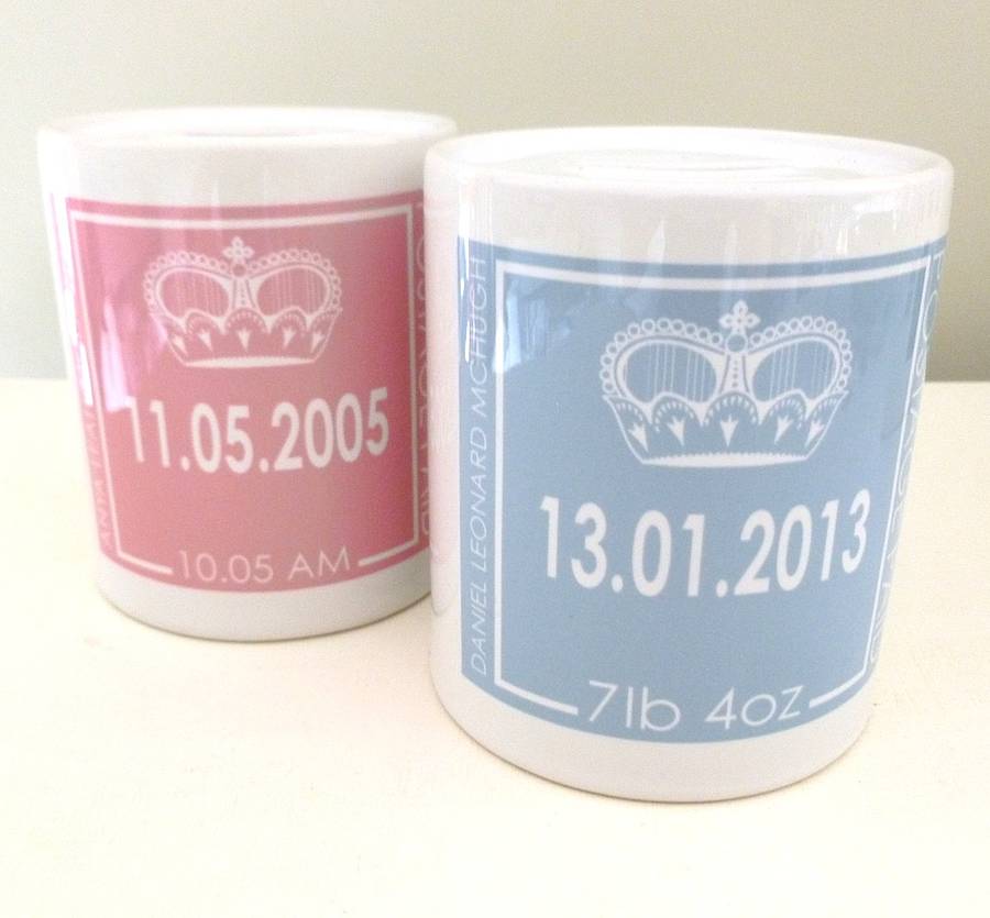 Personalised New Baby Keepsake Money Box