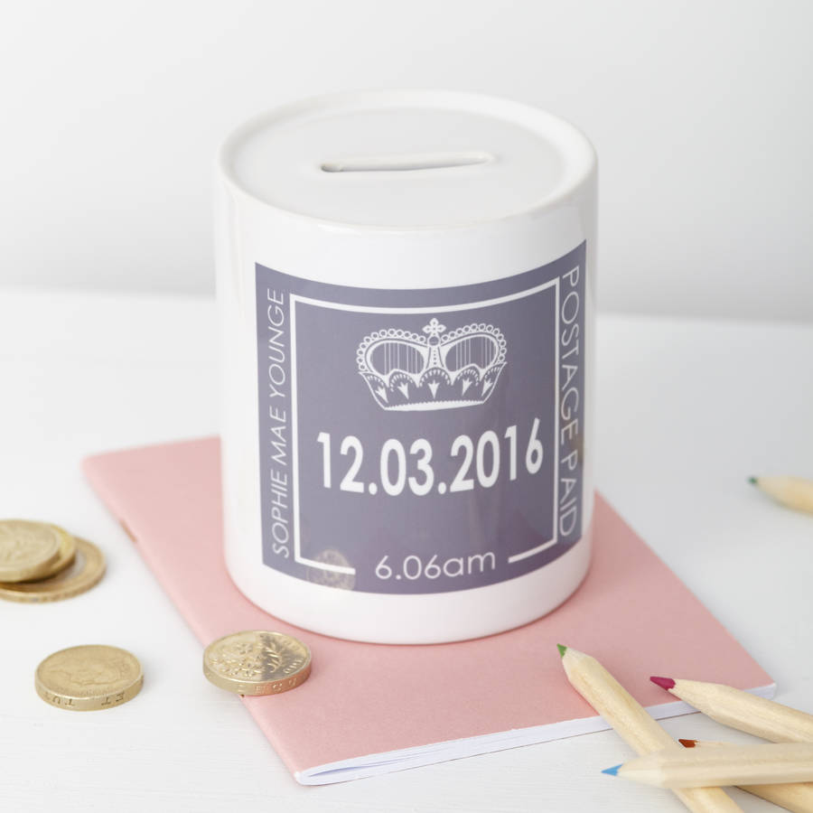 Personalised New Baby Keepsake Money Box