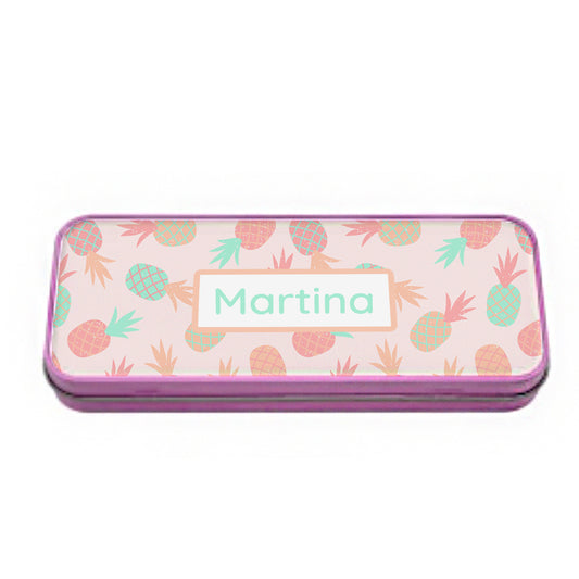 Personalised Pink Tin Pencil Case