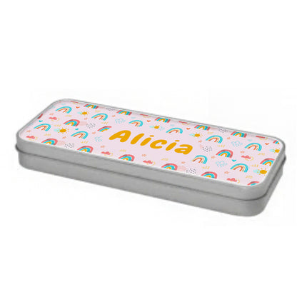 Personalised Silver Tin Pencil Case