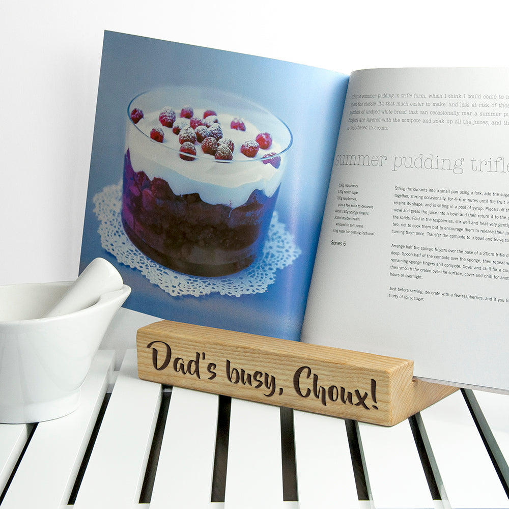 Personalised Single Kitchen Recipe Book or Tablet Holder