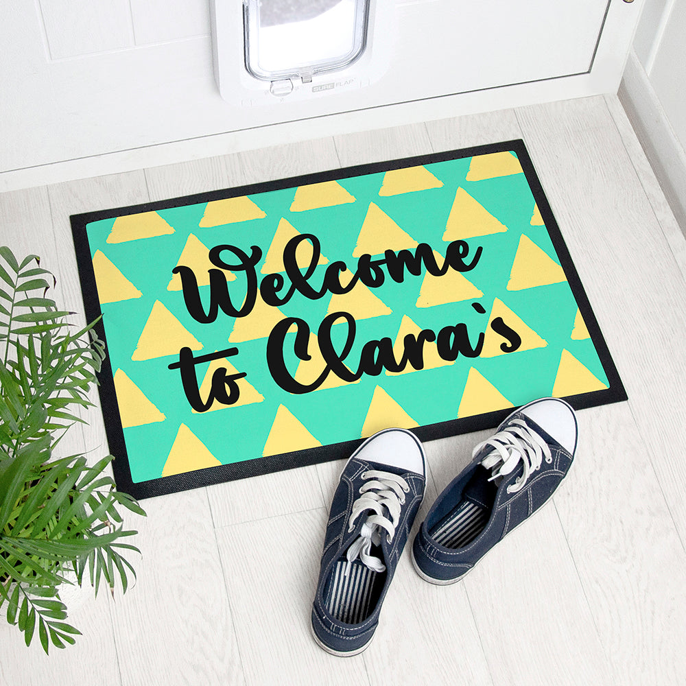 Personalised Triangle Pattern Doormat