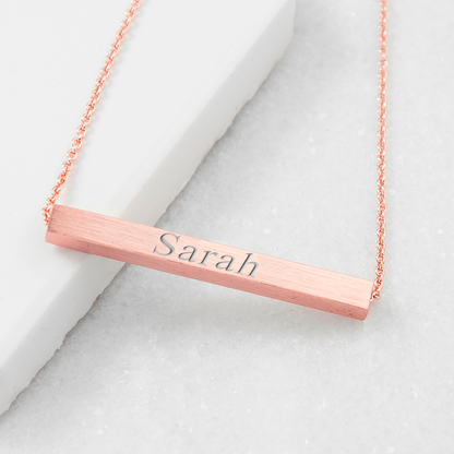 Sarah Name Necklace Bar Design