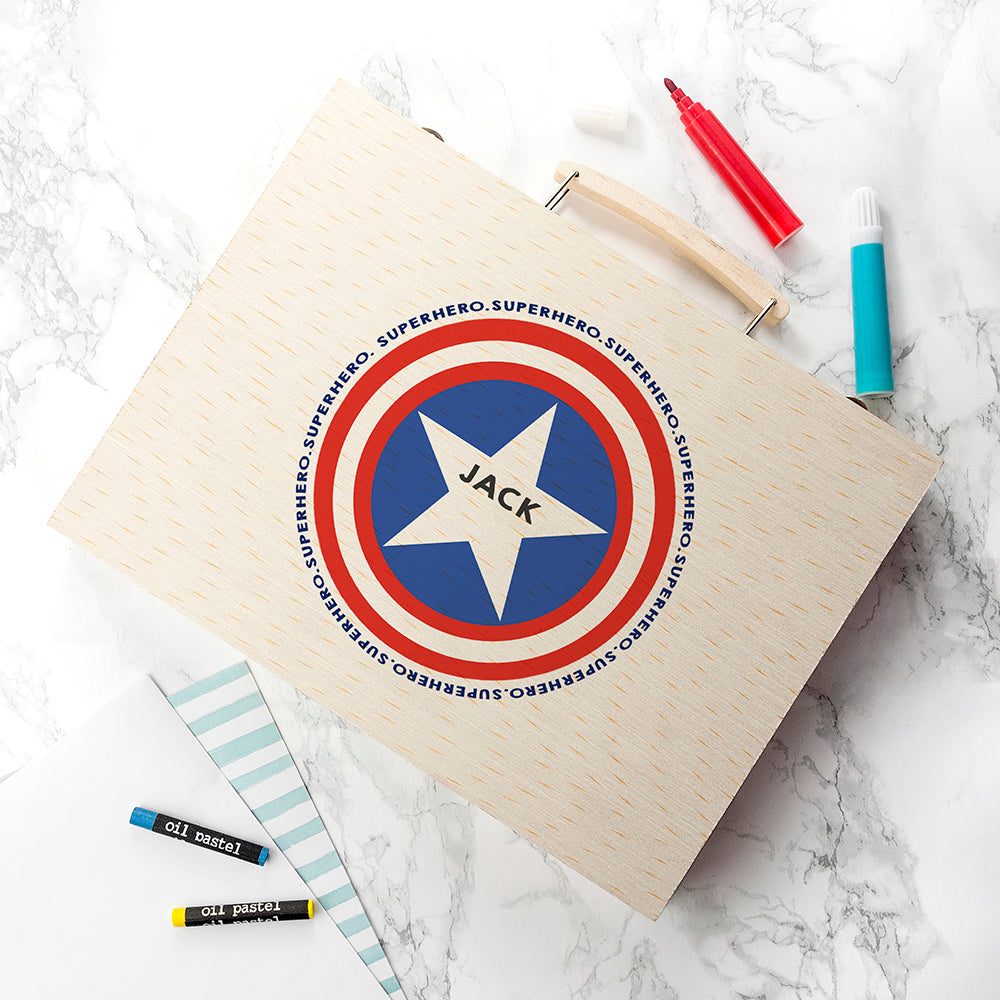 Personalised Kid's Superhero Colouring Set