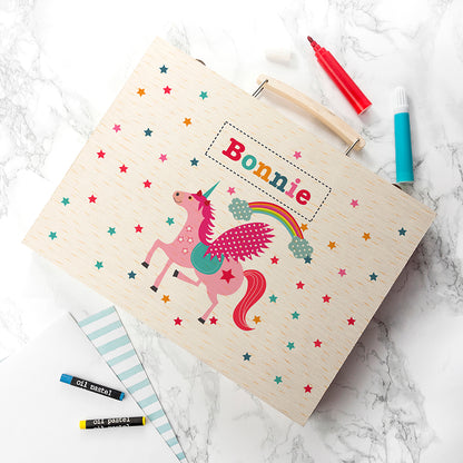 Personalised Kid's Unicorn Colouring Set