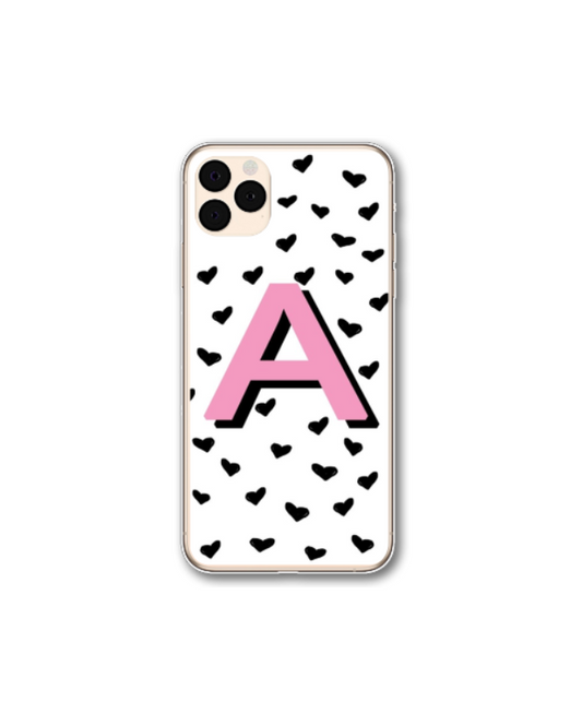 Personalised Polka Heart Phone Case - iPhone