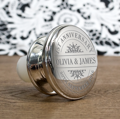 Personalised Silver Bottle Stopper