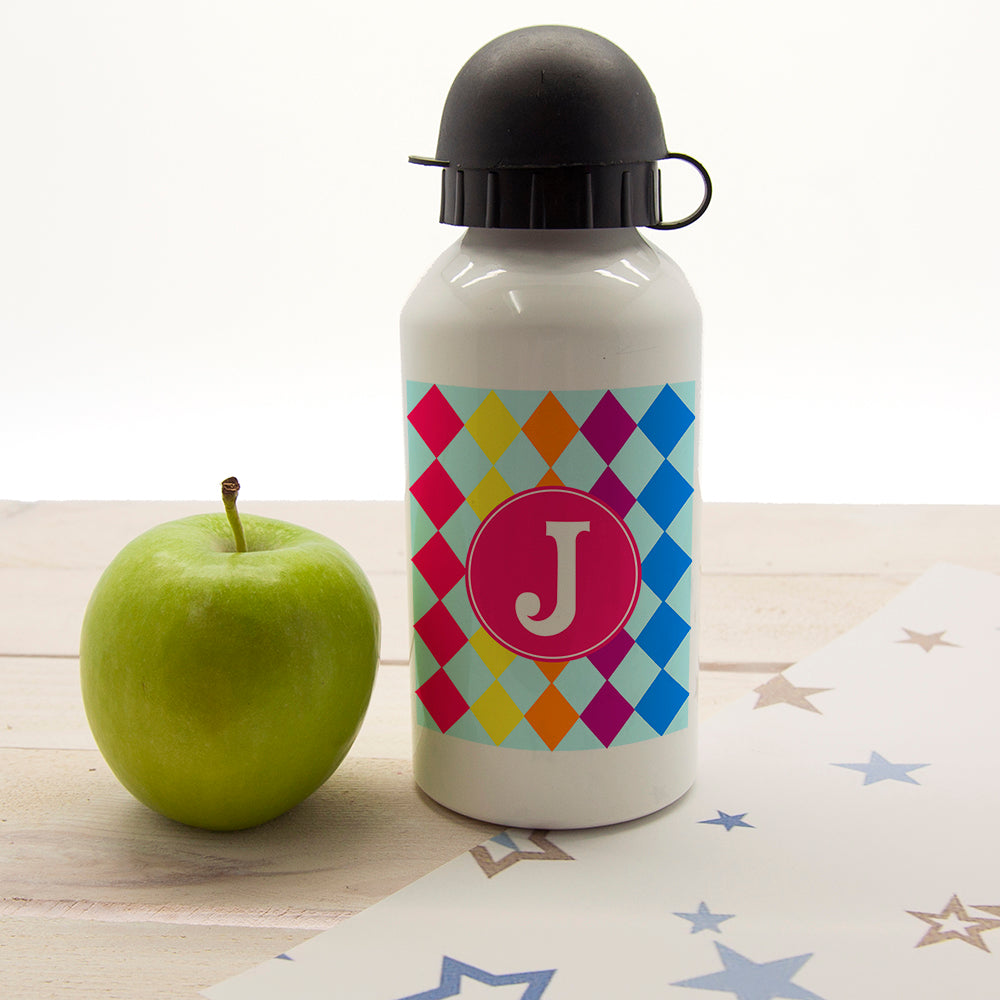 Girls Mosaic Tiled Personalised Water Bottle