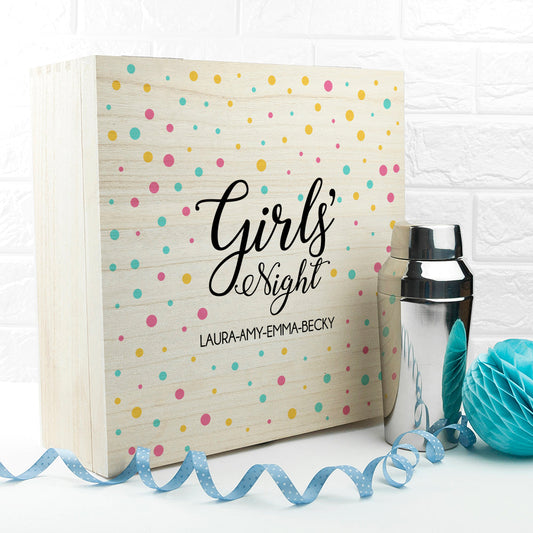 Personalised Polka Dot Girls' Night Box