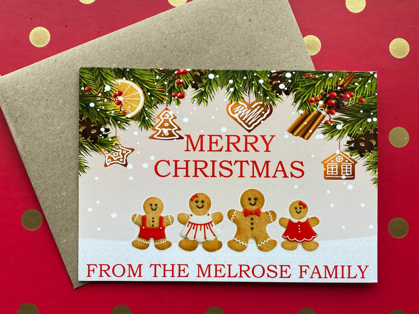 Gingerbread Family Christmas Cards (10 Pack)