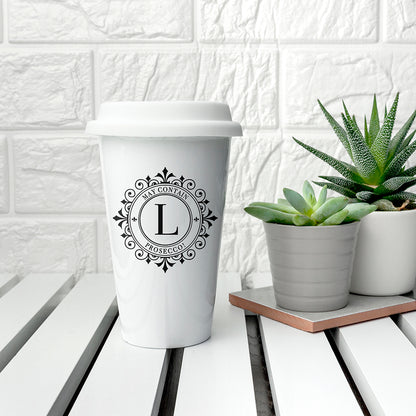 Personalised Ceramic Travel Mug - Big Initial