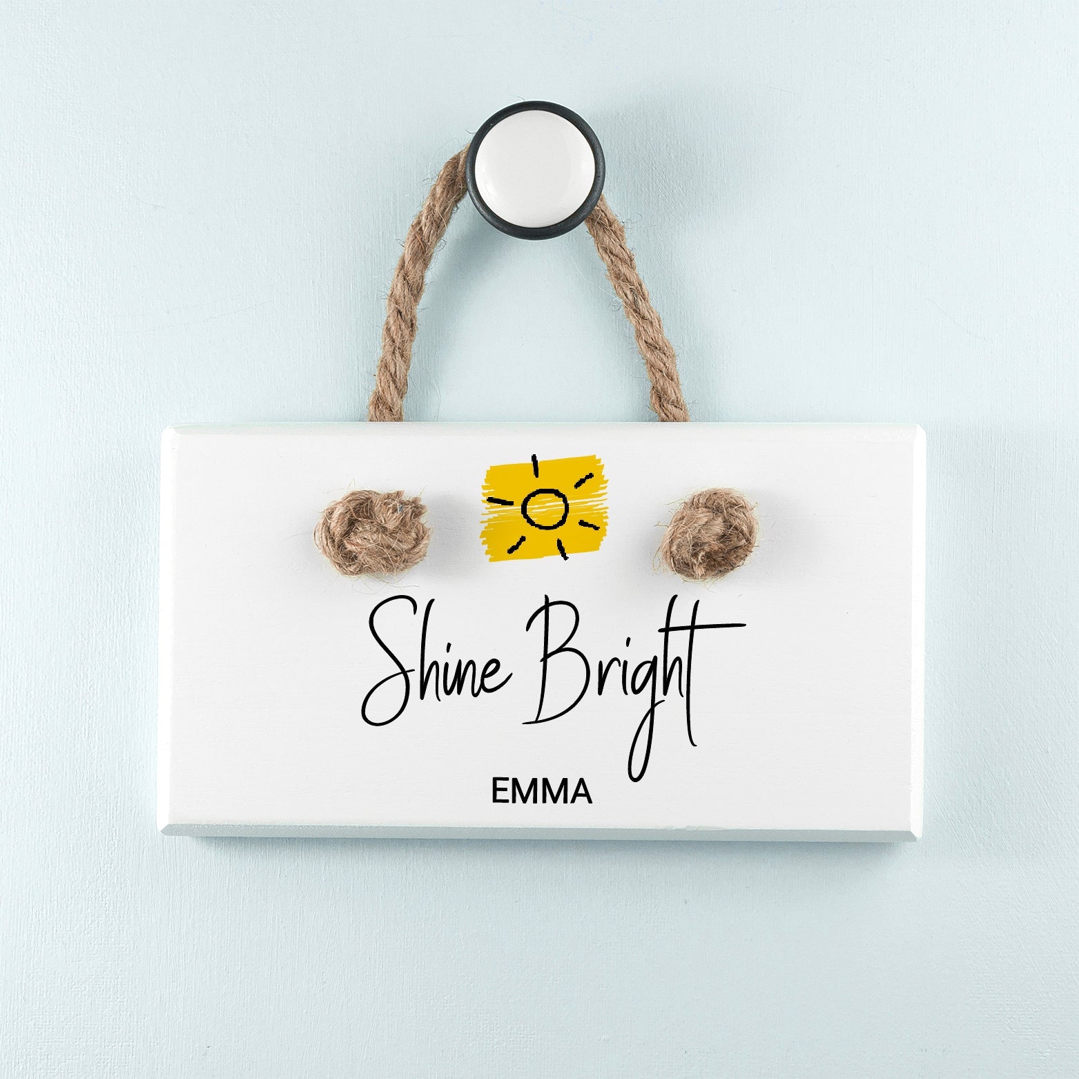 Shine Bright White Hanging Sign