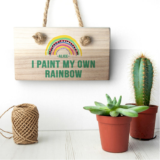 My Own Rainbow Wooden Hanging Sign