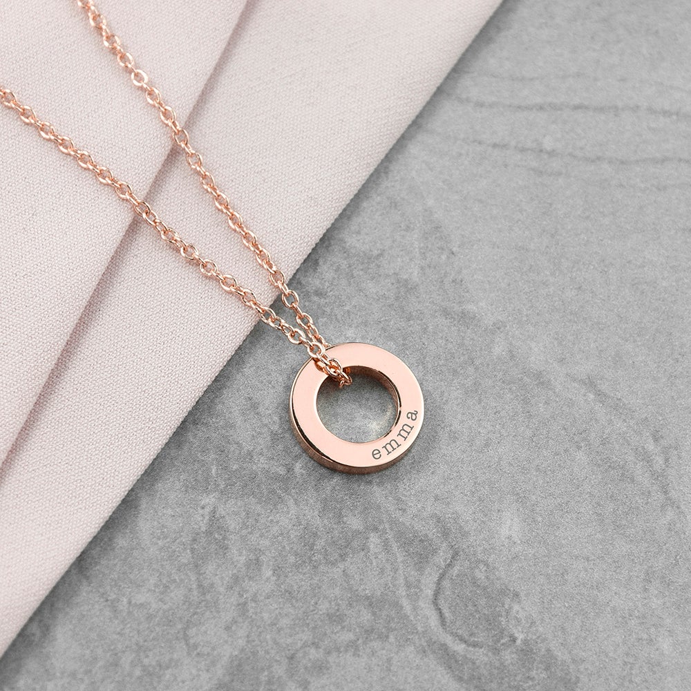 Personalised Mini Ring Necklace  Silver/Gold/Rose Gold