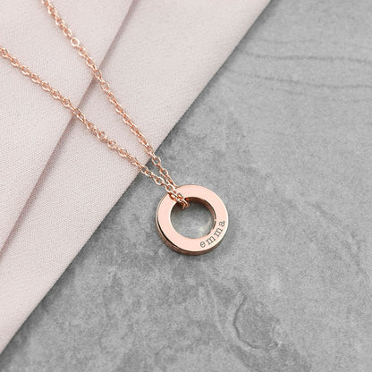 Personalised Mini Ring Necklace  Silver/Gold/Rose Gold