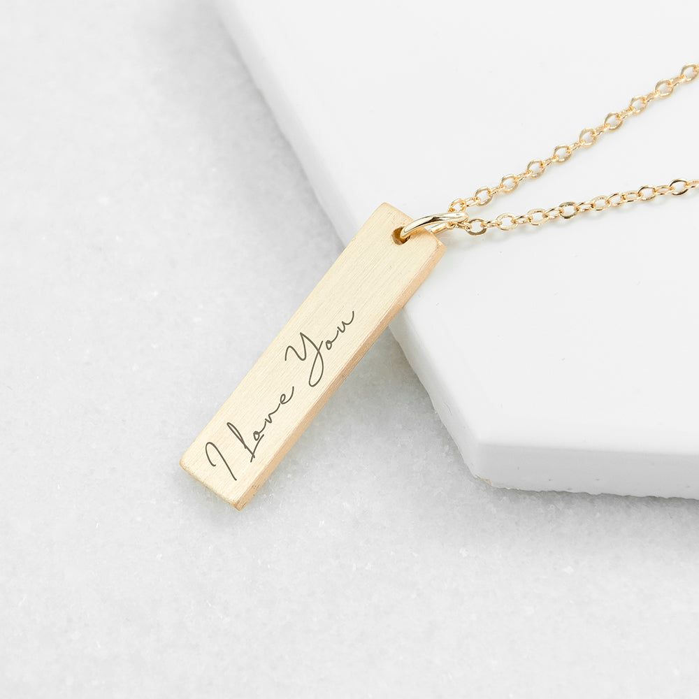 Personalised Handwriting Bar Necklace