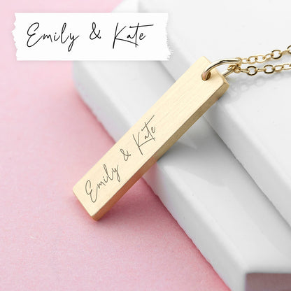 Personalised Handwriting Bar Necklace