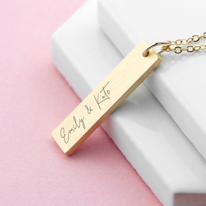 Personalised Handwriting Bar Necklace