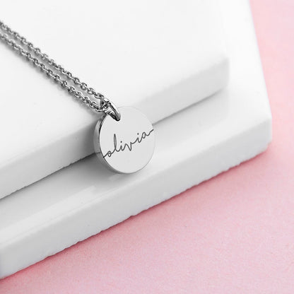 Personalised Disc Necklace - Silver/Gold/Rose Gold