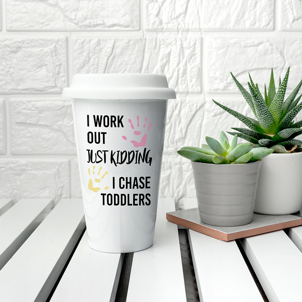 Personalised Just Kidding Ceramic Travel Mug