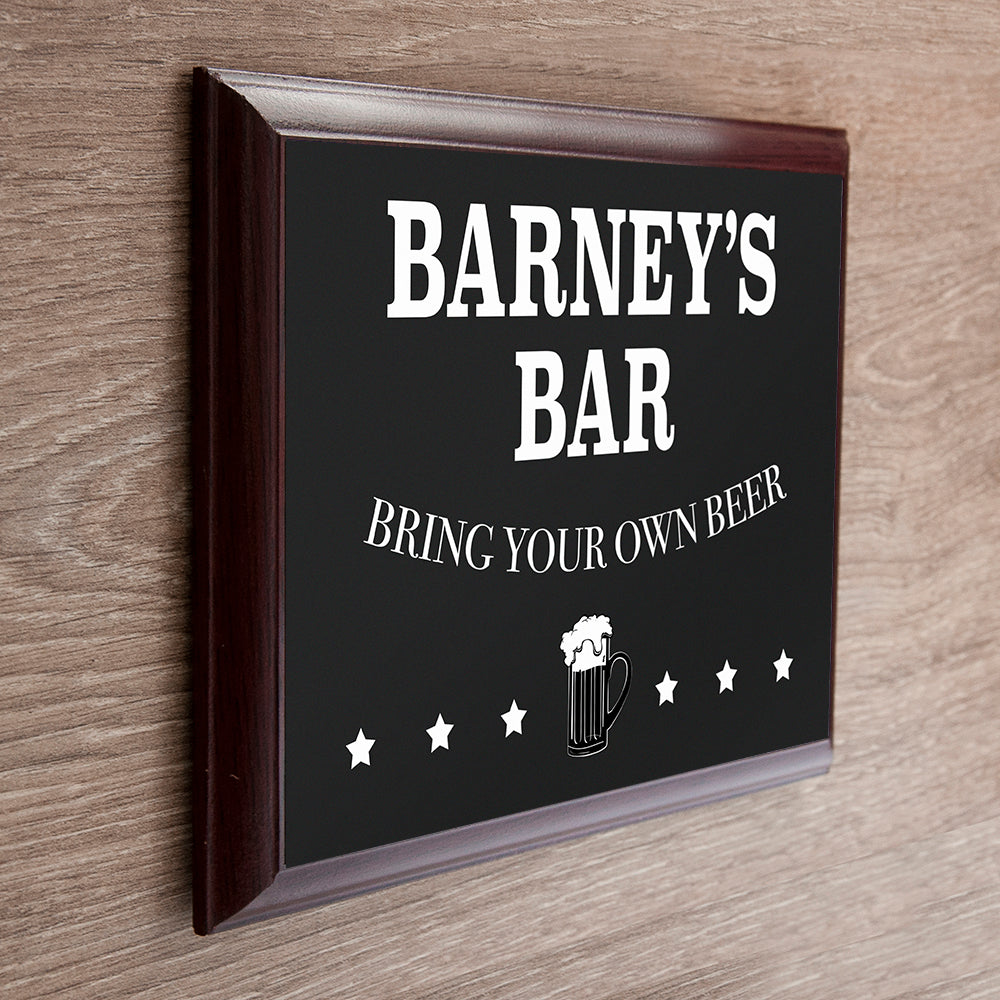 Personalised Welcome To My Bar Plaque