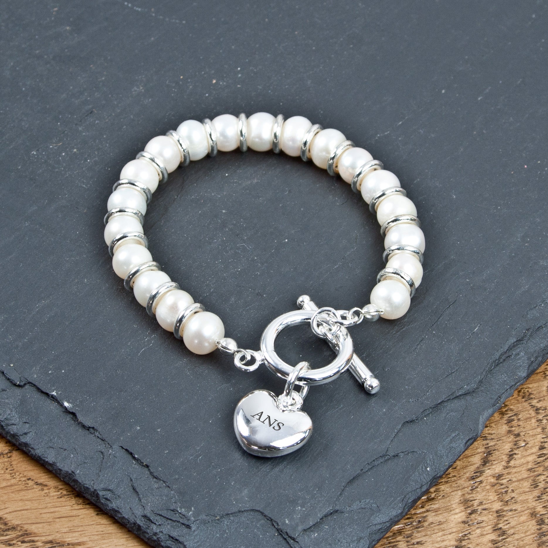 Personalised White Harmony Bracelet