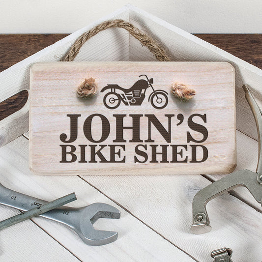Personalised Wooden Bike Shed Sign