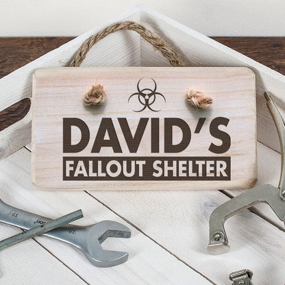 Personalised Wooden Fallout Shelter Sign