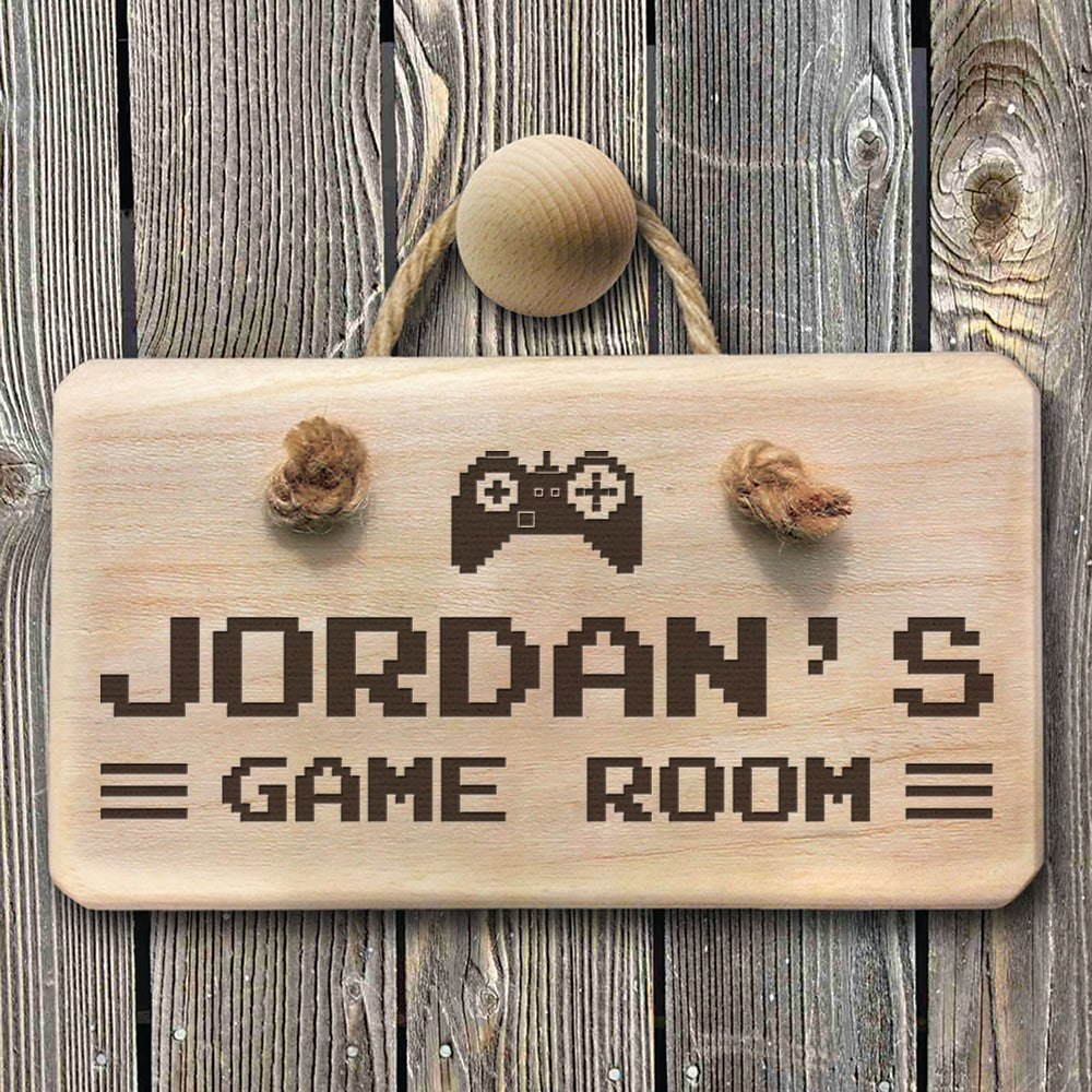 Personalised Wooden Game Room Sign
