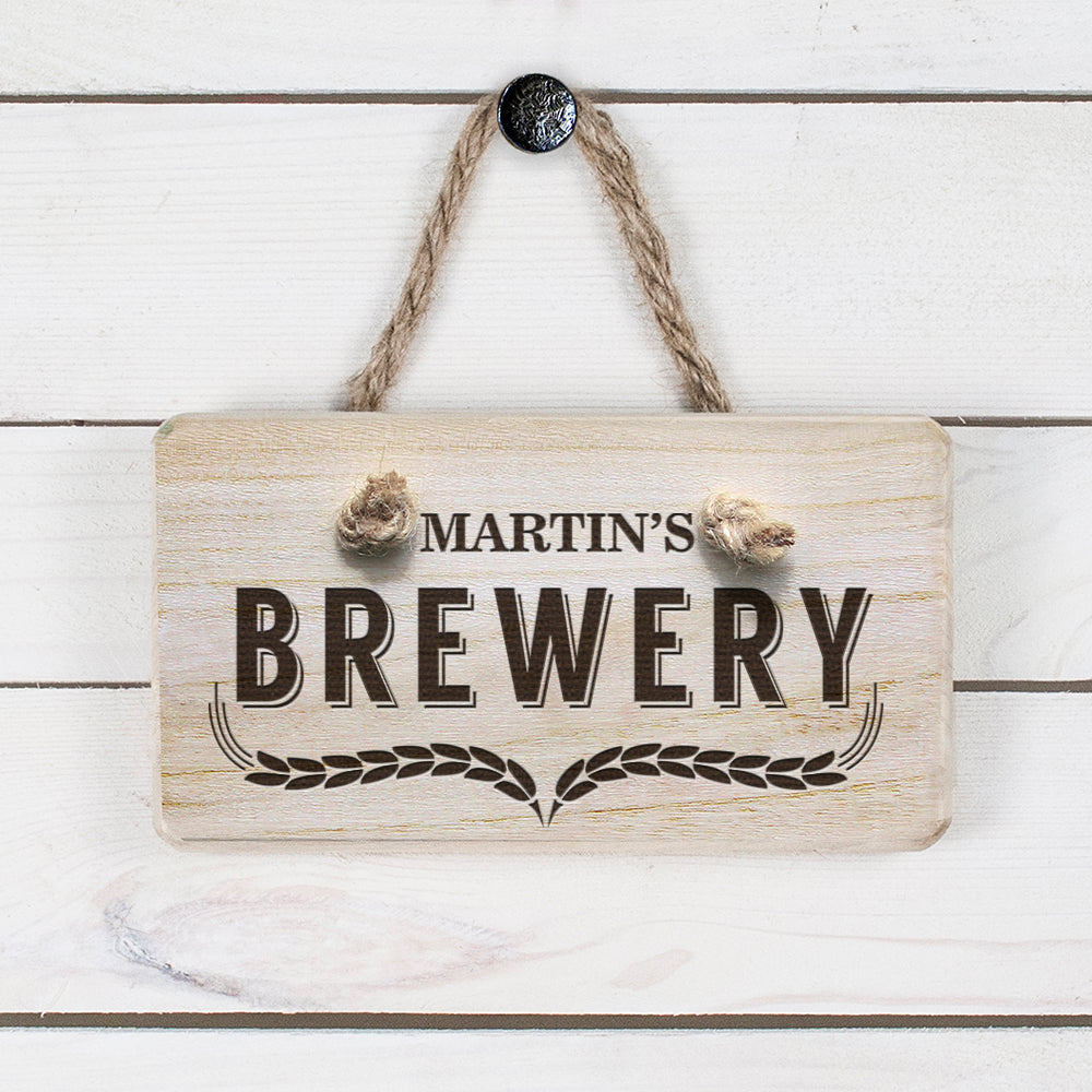 Personalised Wooden Home Brewery Sign