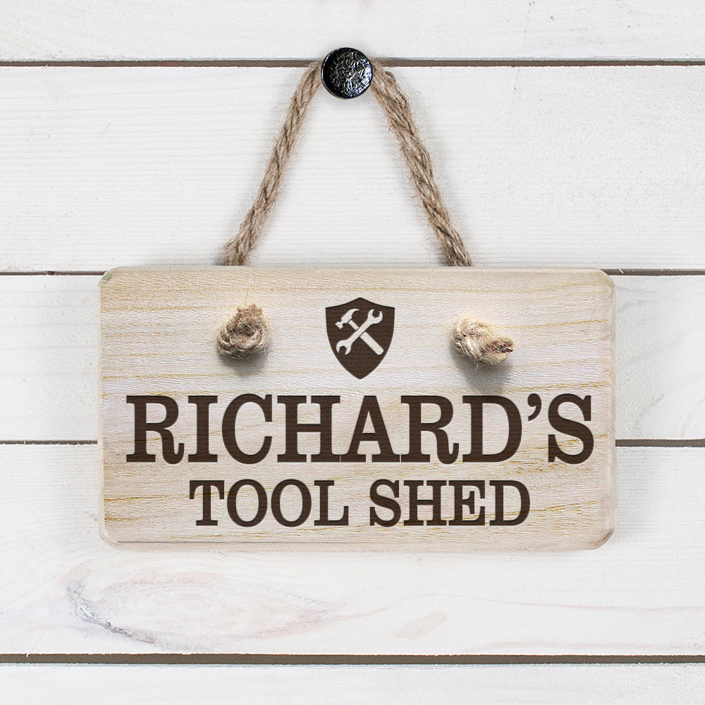 Personalised Wooden Tool Shed Sign