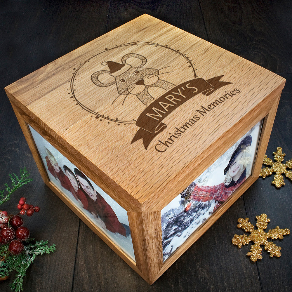 Personalised Woodland Mouse Christmas Memory Box