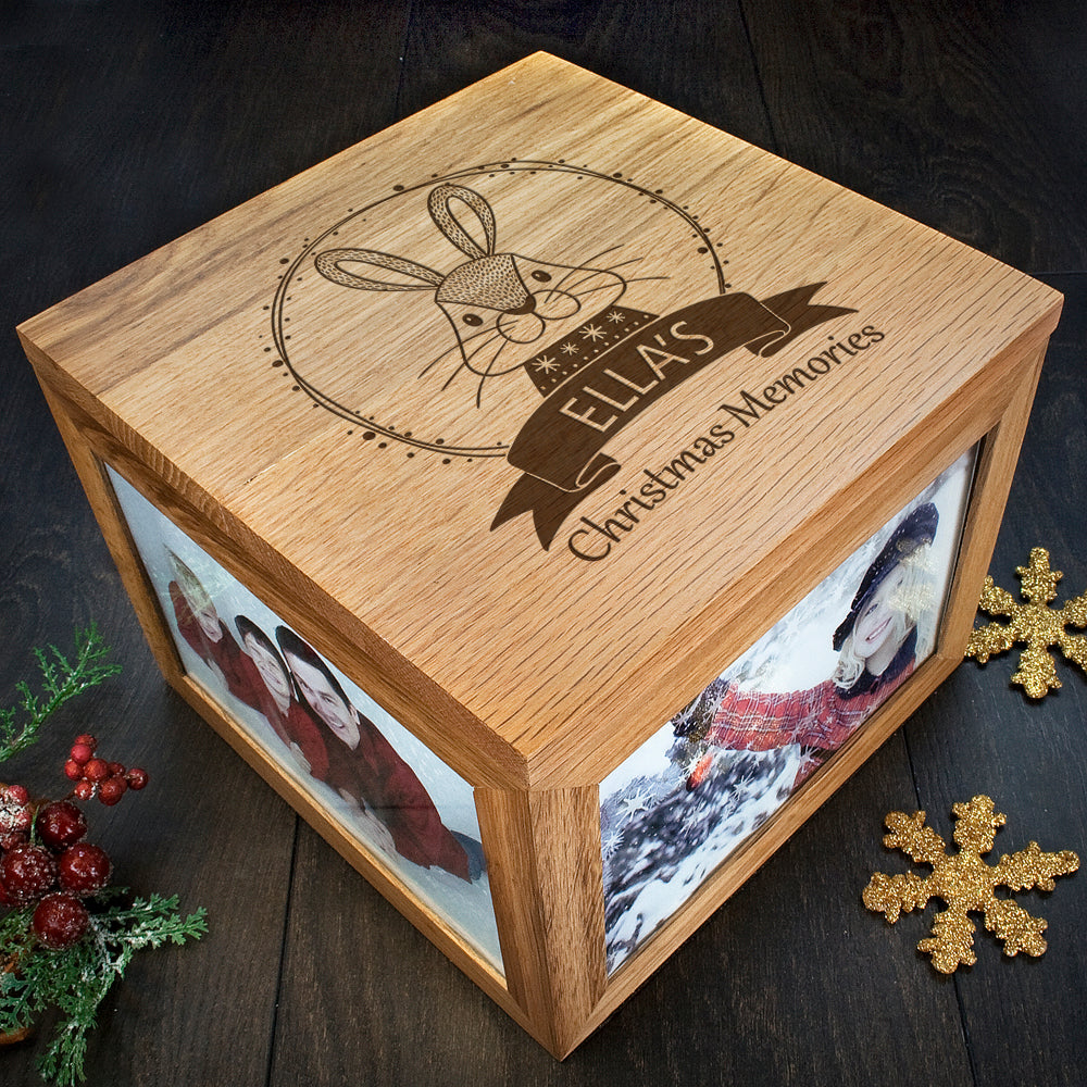 Personalised Woodland Rabbit Christmas Memory Box