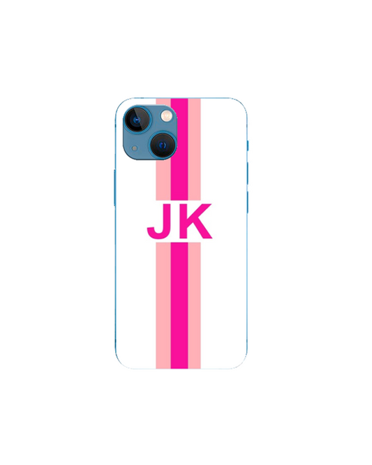 Personalised Pink Stripe Phone Case - iPhone