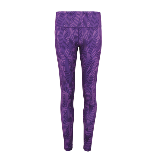Line Patterned Leggings - Purple