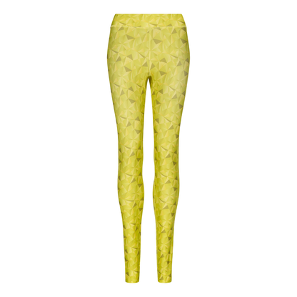 Yellow Geo Patterned Leggings for Women